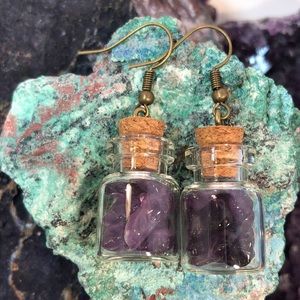 ALPHAVARIABLE Amethyst Bottle Earrings